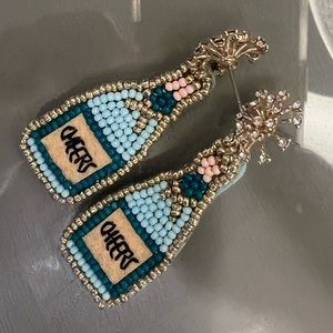 J. Crew Earrings wedding bachelorette party cheers champagne bottle sparkle
